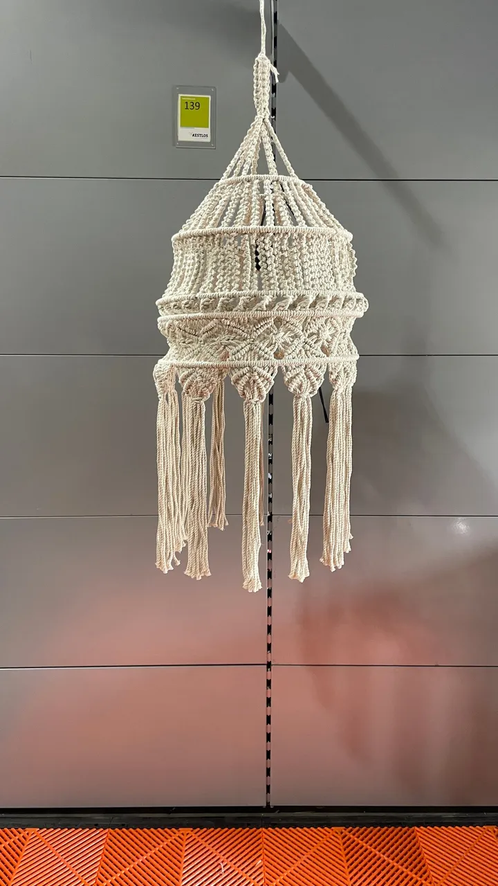 Makramee-Hängelampe / Boho-Lampenschirm